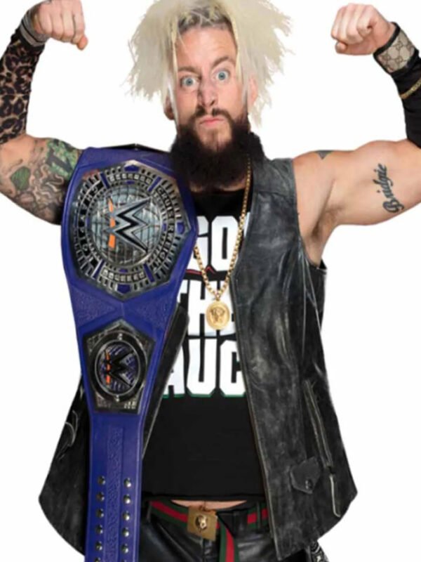 WWE Wrestler Enzo Amore Black Leather Vest