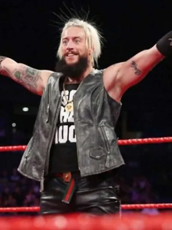 WWE Wrestler Enzo Amore Black Leather Vest