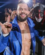 WWE Wrestler Finn Balor Blue Biker Leather Jacket