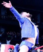 WWE Wrestler Finn Balor Blue Biker Leather Jacket