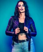 WWE Wrestler Paige Black Biker Leather Jacket