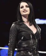 WWE Wrestler Paige Black Biker Leather Jacket