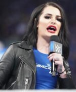 WWE Wrestler Paige Black Biker Leather Jacket