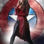 WandaVision Wanda Maximoff Maroon Leather Coat