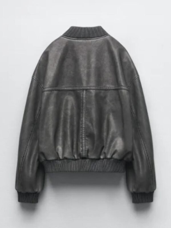 Washed Effect Bomber Jacket