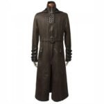 Wasteland Steampunk Brown Long Leather Trench Coat