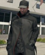 Watch Dogs Alone Long Leather Coat
