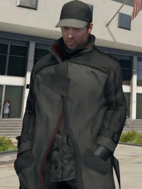 Watch Dogs Alone Long Leather Coat