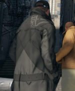 Watch Dogs Alone Long Leather Coat