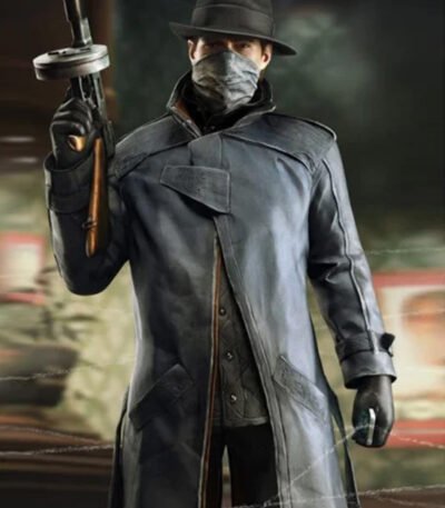 Watch Dogs Alone Long Leather Coat