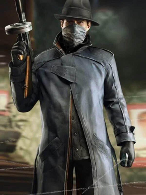 Watch Dogs Alone Long Leather Coat