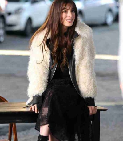 WeCrashed Rebekah Neumann White Fur Jacket