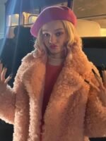 Wednesday 2022 Emma Myers Pink Faux Fur Jacket