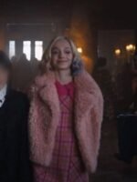 Wednesday 2022 Emma Myers Pink Faux Fur Jacket