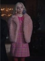 Wednesday 2022 Emma Myers Pink Faux Fur Jacket