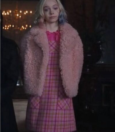 Wednesday 2022 Emma Myers Pink Faux Fur Jacket