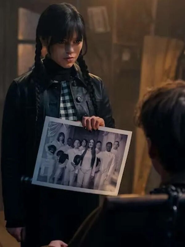 Wednesday 2022 Jenna Ortega Black Leather Jacket
