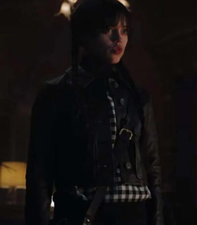 Wednesday 2022 Jenna Ortega Black Leather Jacket