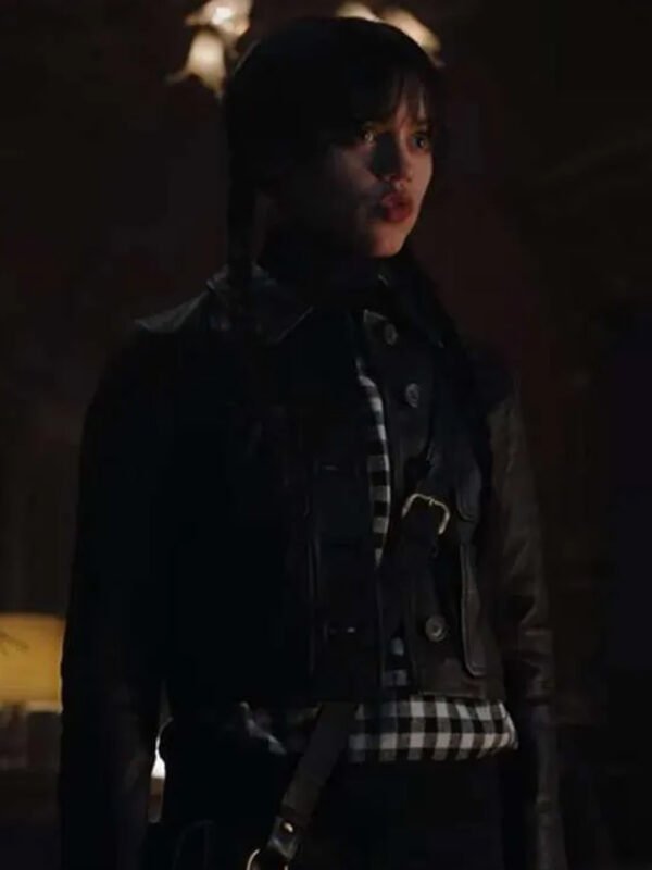 Wednesday 2022 Jenna Ortega Black Leather Jacket