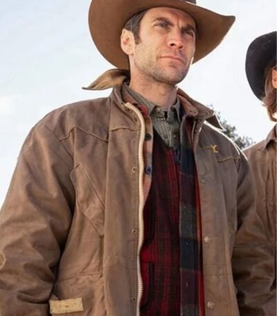 Wes Bentley Yellowstone Jamie Dutton Brown Leather Jacket