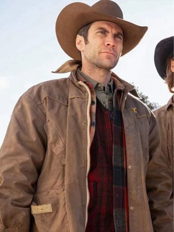 Wes Bentley Yellowstone Jamie Dutton Brown Leather Jacket