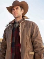 Wes Bentley Yellowstone Jamie Dutton Brown Leather Jacket