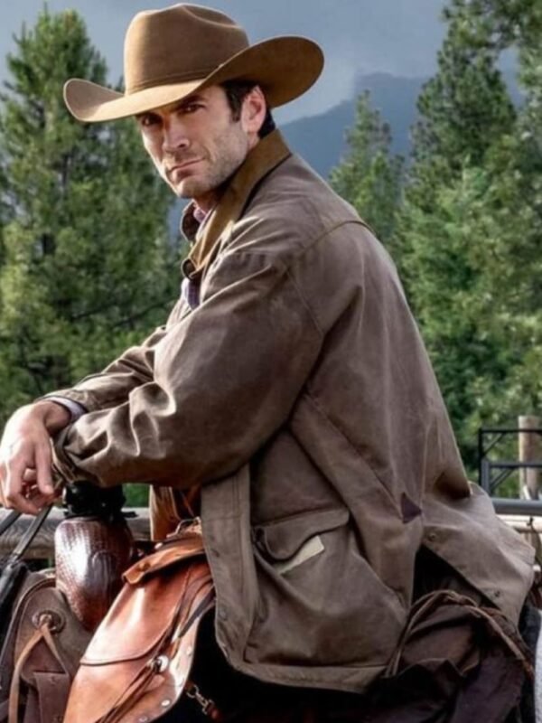 Wes Bentley Yellowstone Jamie Dutton Brown Leather Jacket