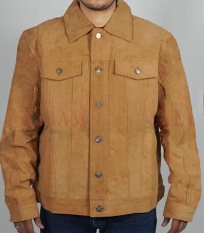 Wes Bentley Yellowstone Shirt Style Suede Trucker Jacket