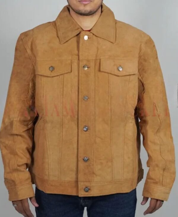 Wes Bentley Yellowstone Shirt Style Suede Trucker Jacket