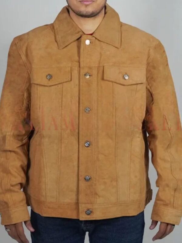 Wes Bentley Yellowstone Shirt Style Suede Trucker Jacket