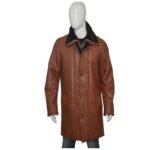 Wesley RAF SF Bomber Warm Duffle Brown Leather Coat