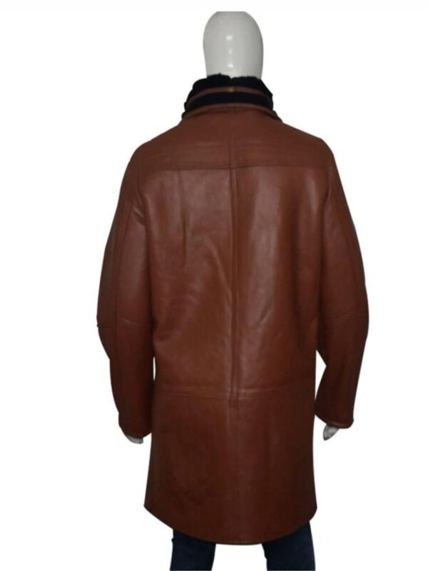 Wesley RAF SF Bomber Warm Duffle Brown Leather Coat