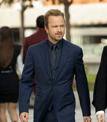 Westworld S03 Aaron Paul Blue Notch Collar Blazer Suit