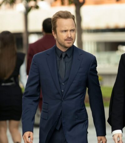 Westworld S03 Aaron Paul Blue Notch Collar Blazer Suit