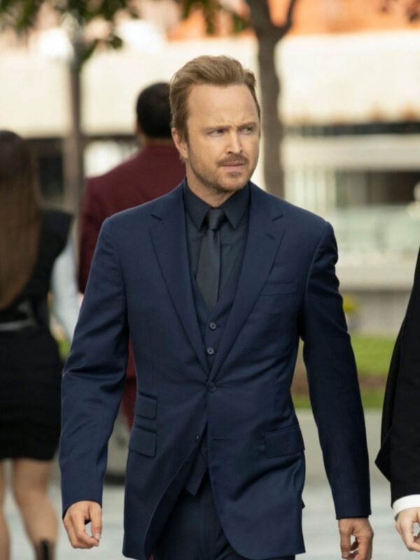 Westworld S03 Aaron Paul Blue Notch Collar Blazer Suit