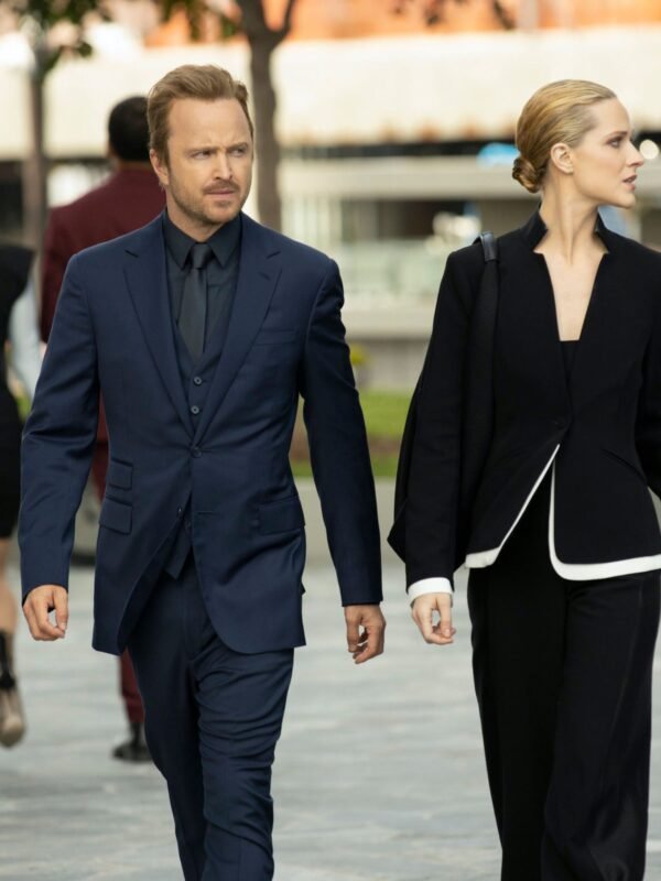 Westworld S03 Aaron Paul Blue Notch Collar Blazer Suit