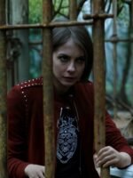 Willa Holland Arrow Red Suede Jacket