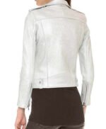 Willa Holland Arrow White Biker Jacket