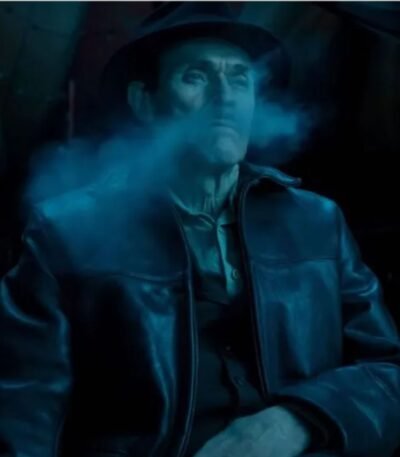 Willem Dafoe Nightmare Alley Black Leather Jacket