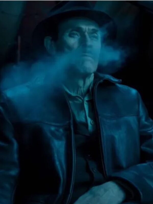 Willem Dafoe Nightmare Alley Black Leather Jacket