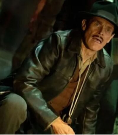 Willem Dafoe Nightmare Alley Black Leather Jacket