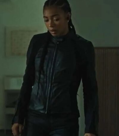 Wingwomen 2023 Manon Bresch Black Leather Jacket