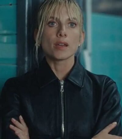 Wingwomen 2023 Mélanie Laurent Black Leather Jacket