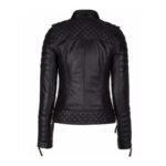 Women Black Slim Fit Biker Style Moto Jacket