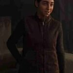 Women Dina The Last Of Us Part II Maroon Leather Vest