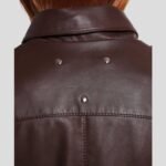 Women’s Biker Brown Slim Fit Motorcycle Jacket