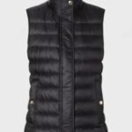 Womens Black Puffer Parachute Vest