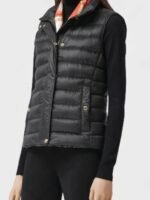 Womens Black Puffer Parachute Vest