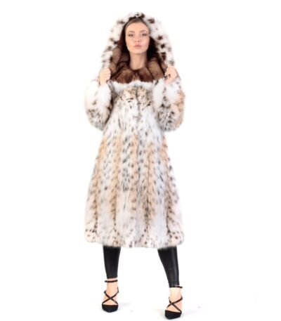 Womens Bobcat Lynx Fur Desert Seduction Coat