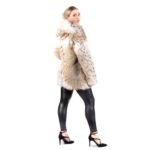 Womens Bobcat Lynx and Sable Fur Hooded Coat